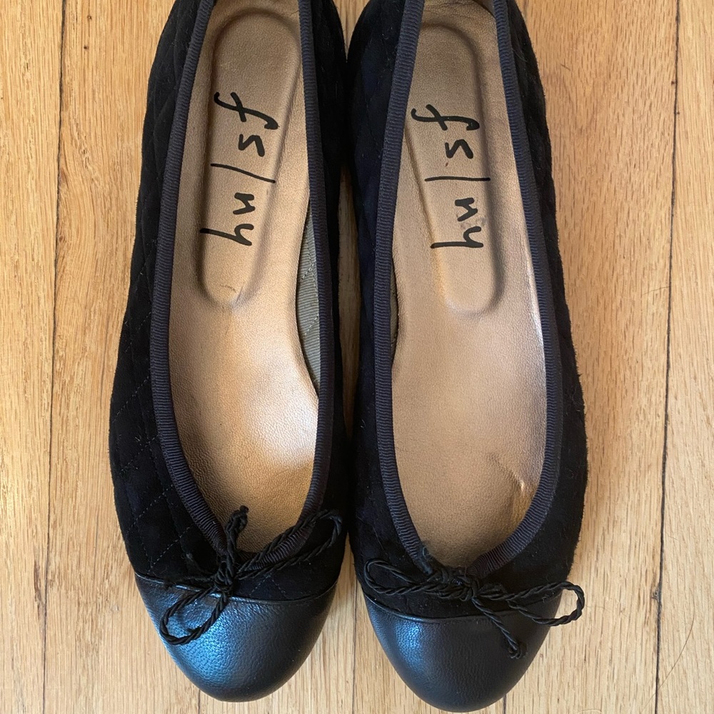 Fs/ny black suede ballet flat